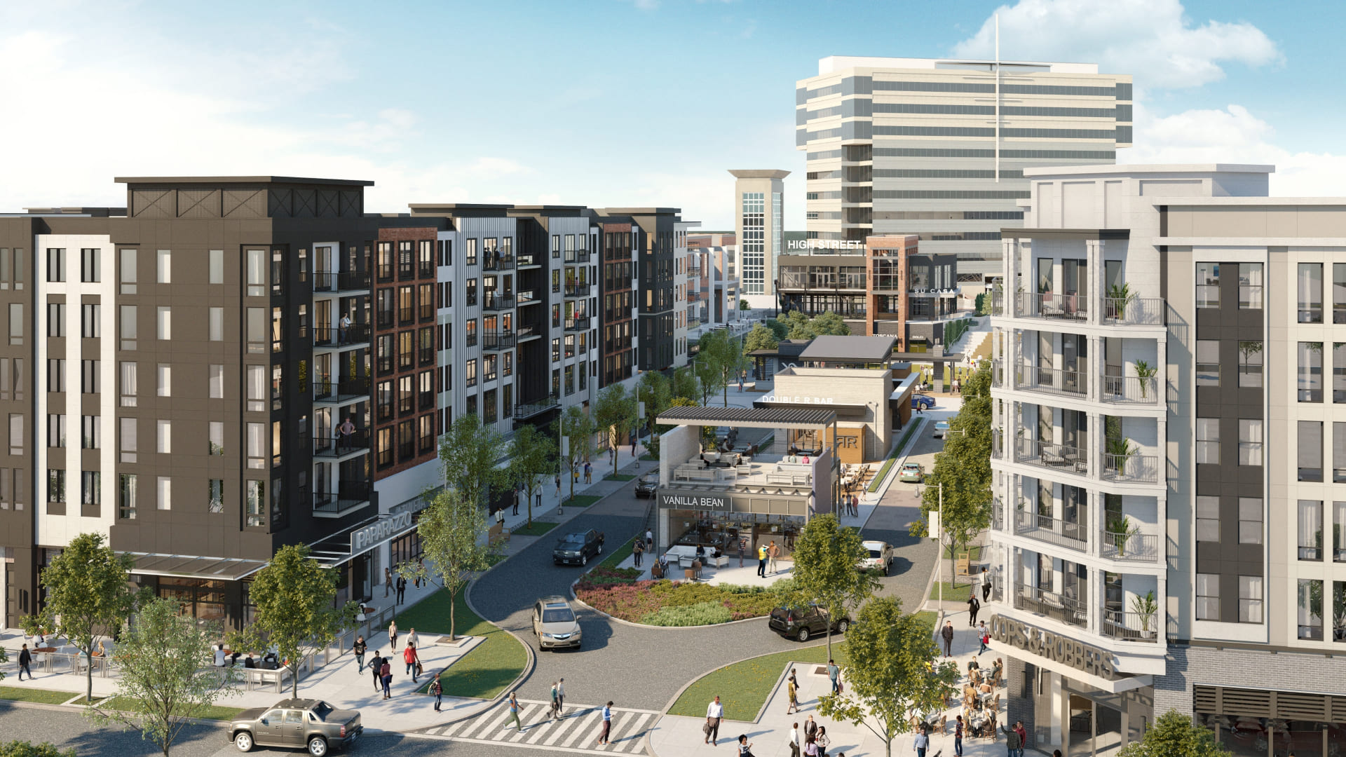 bird's eye view of High Street Atlanta complex