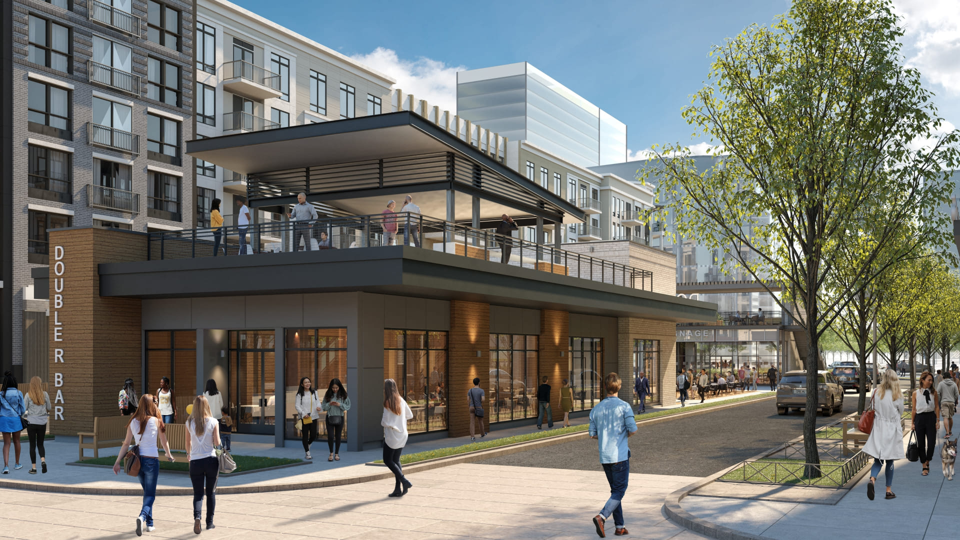 street view and balcony of restaurant at High Street Atlanta