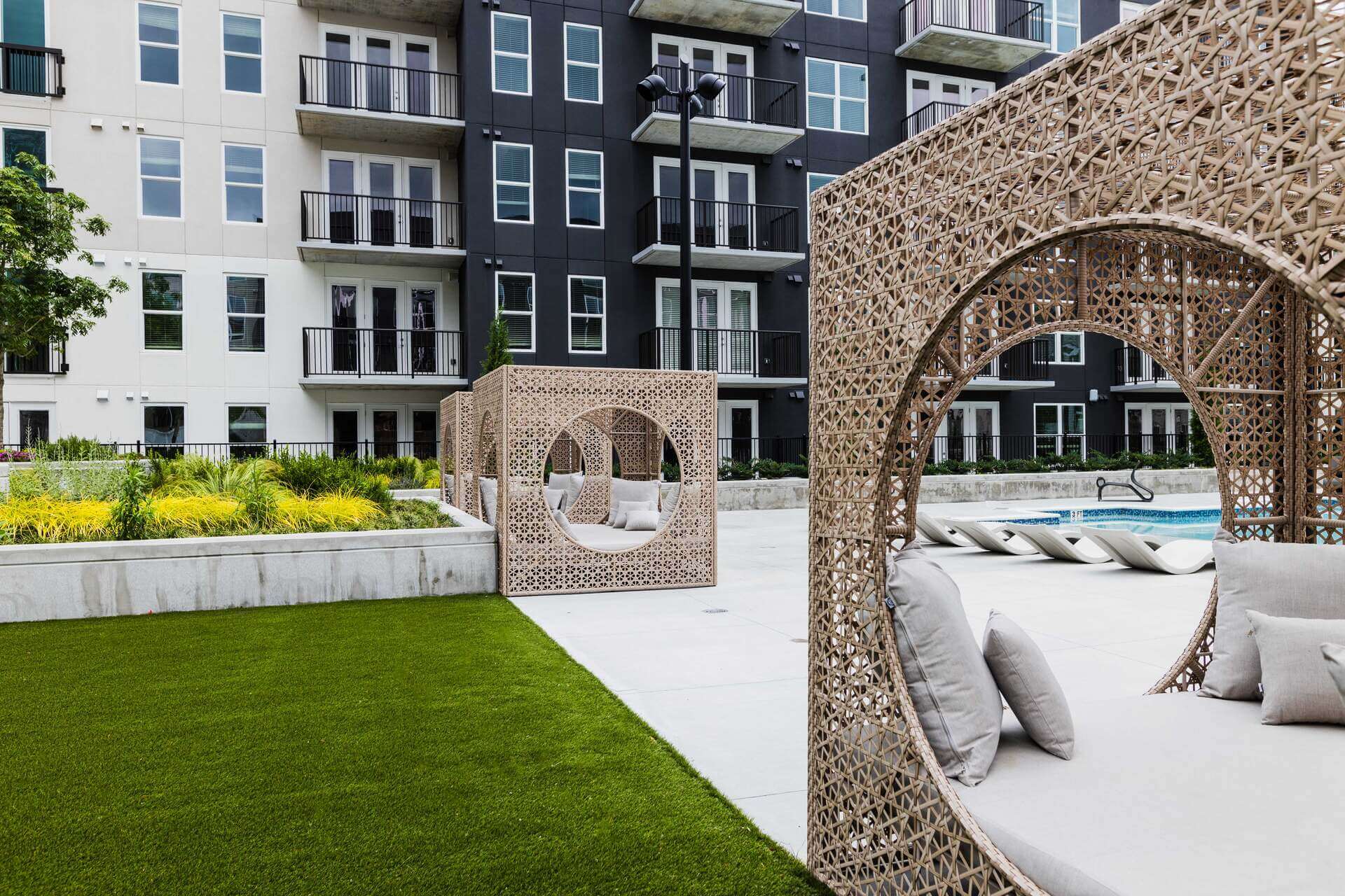 Outside Lounge Area With Cabanas